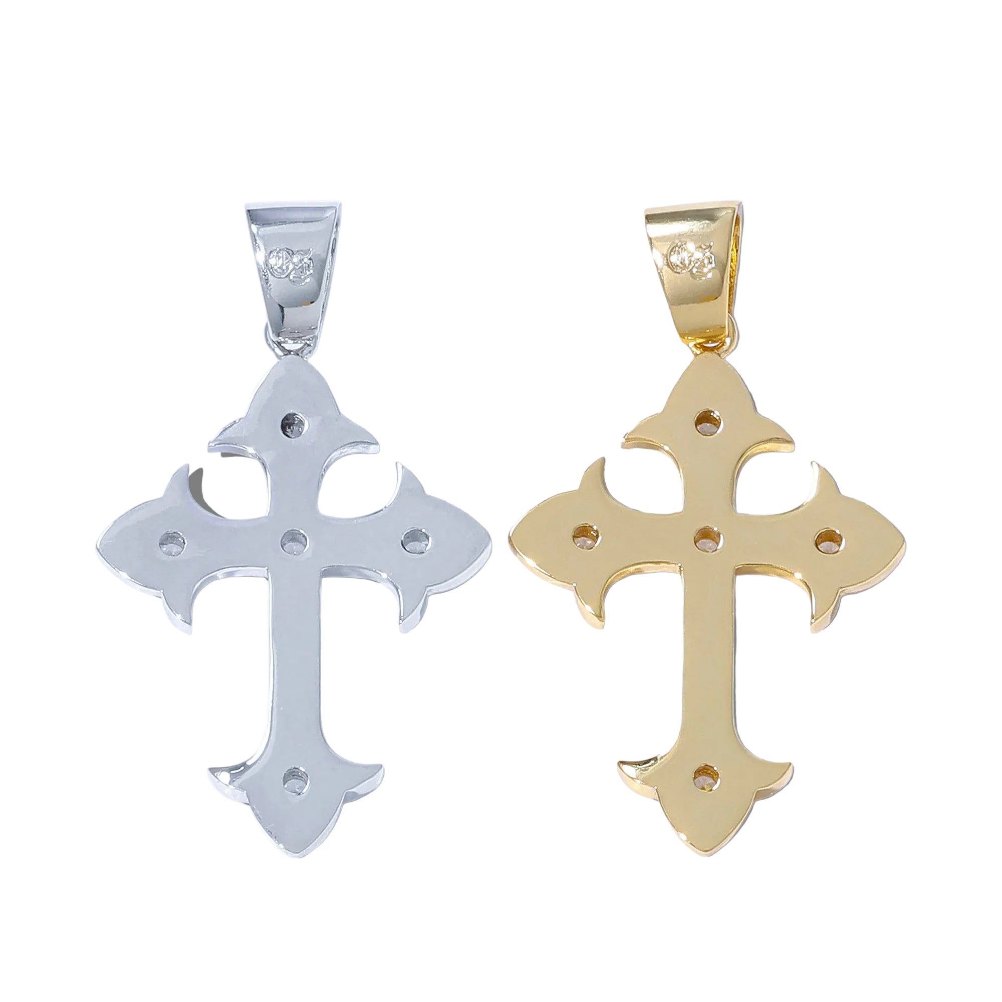 Crystal Cross Pendants - Silver
