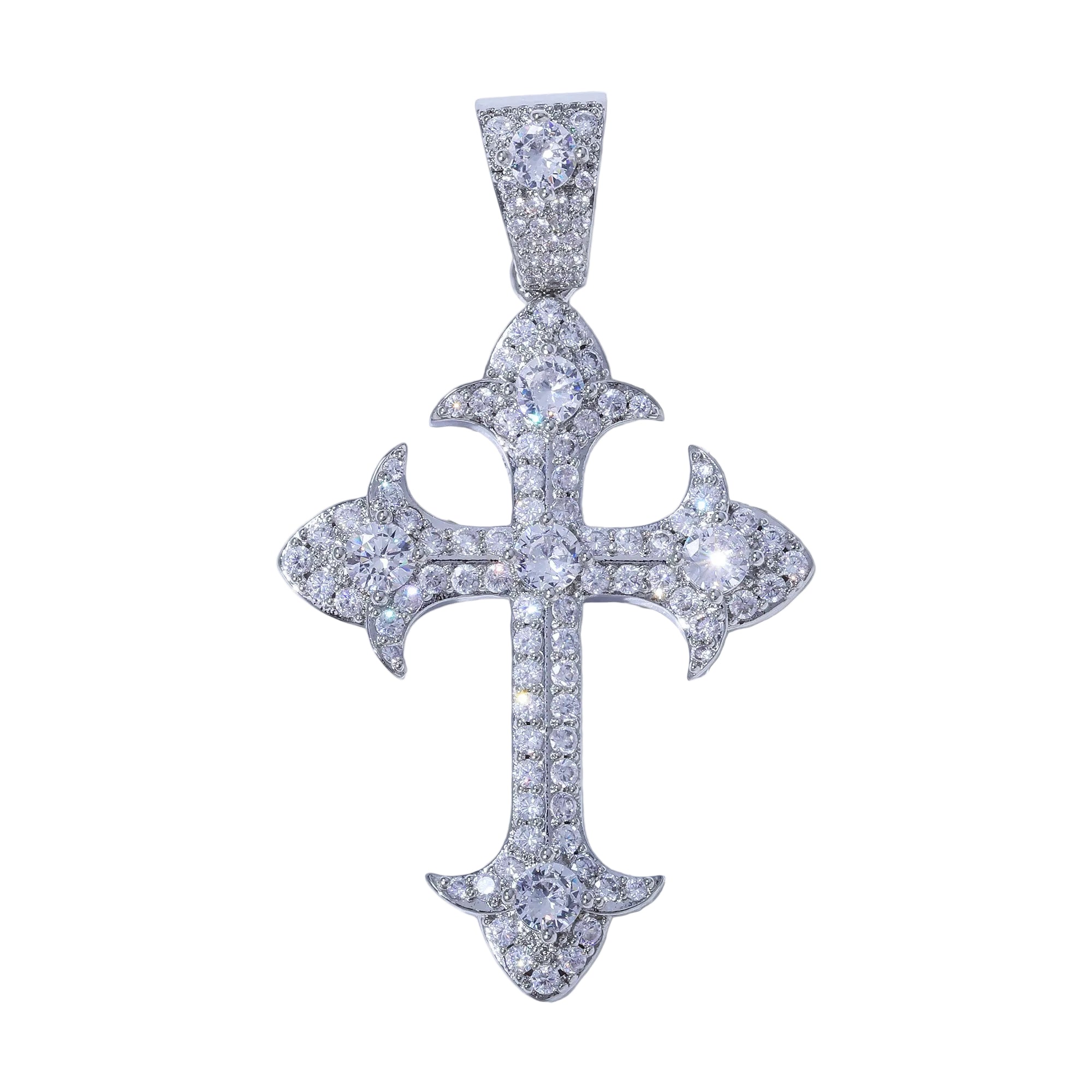 Crystal Cross Pendants - Silver