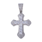 Frosty Cross Pendants - Silver