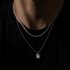 Clear Gemstone Chain - Silver
