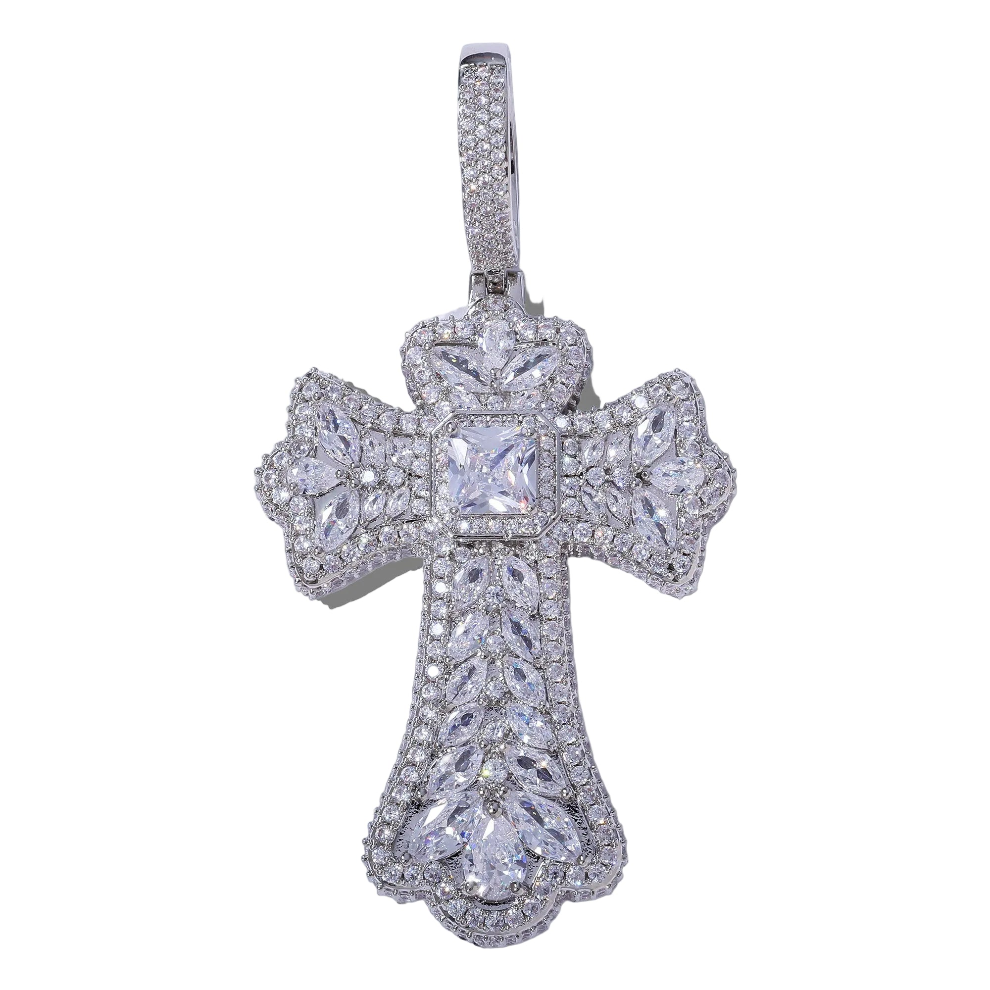 Multi Gem Cross Pendants - Silver