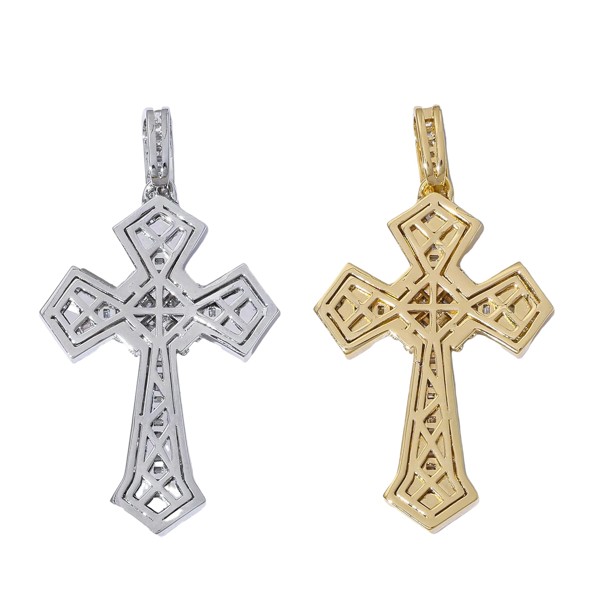 Roped Cross Pendants - Silver