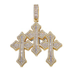 Triple Cross Pendants - Gold