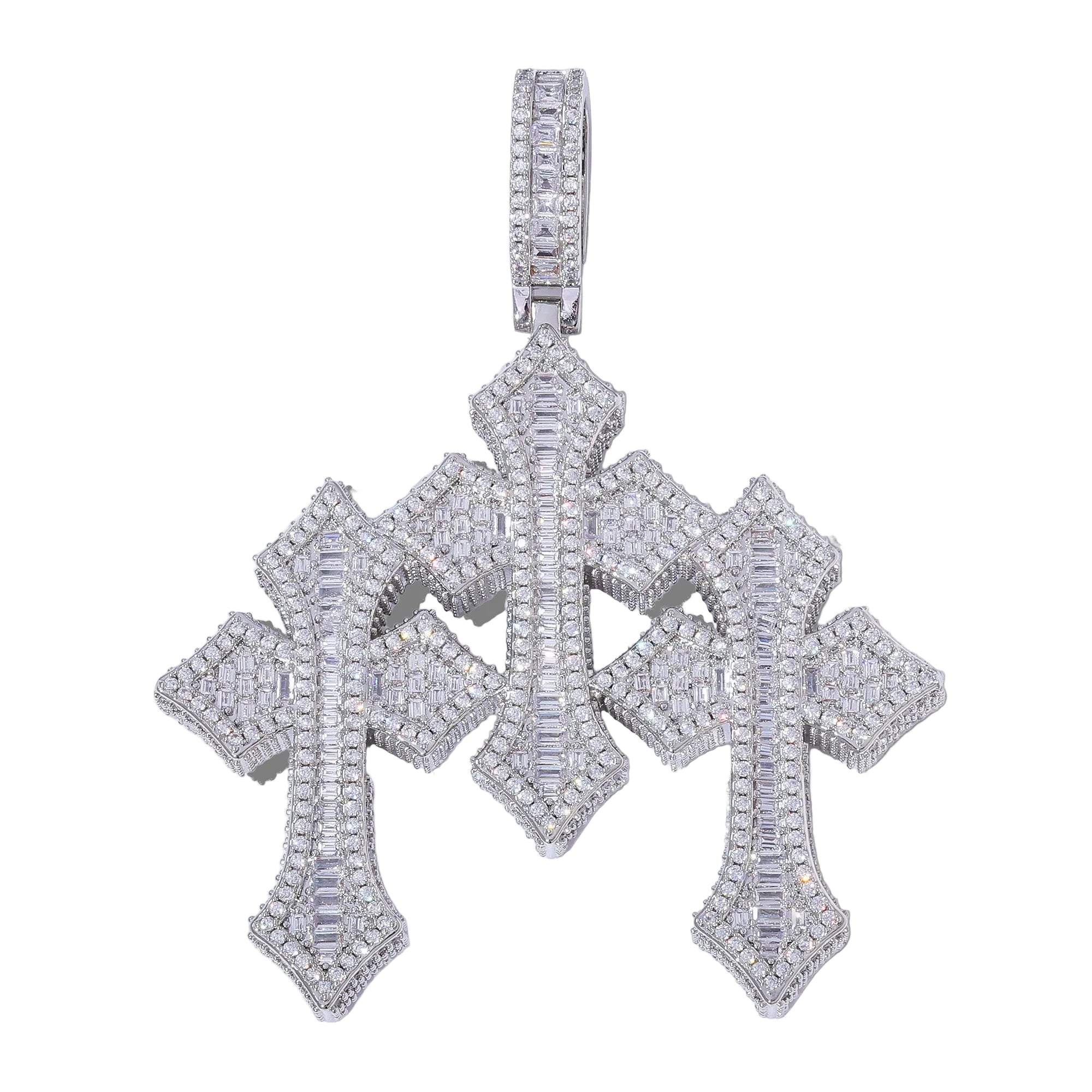 Triple Cross Pendants - Silver