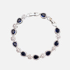 Blue Blossom Drop Bracelet - Silver