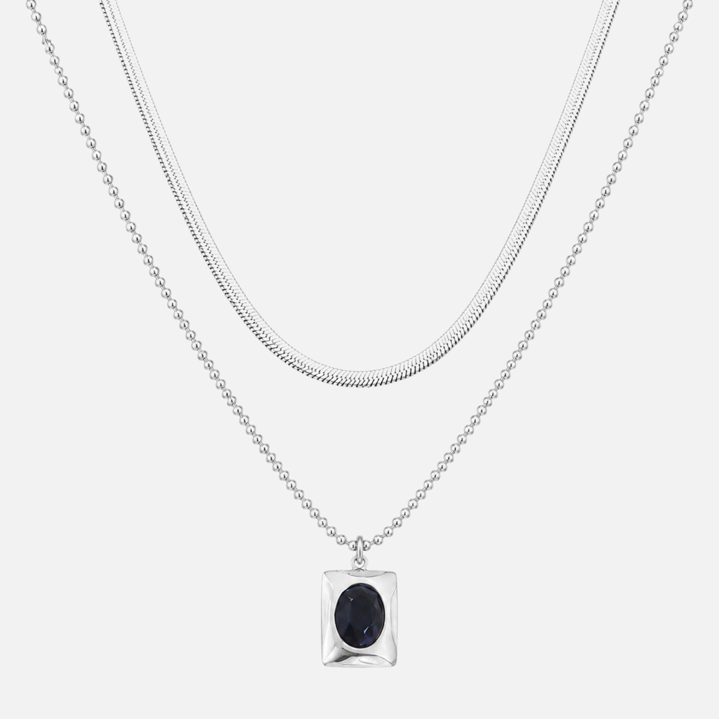 Midnight Gemstone Chain - Silver