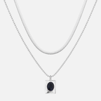 Midnight Gemstone Chain - Silver