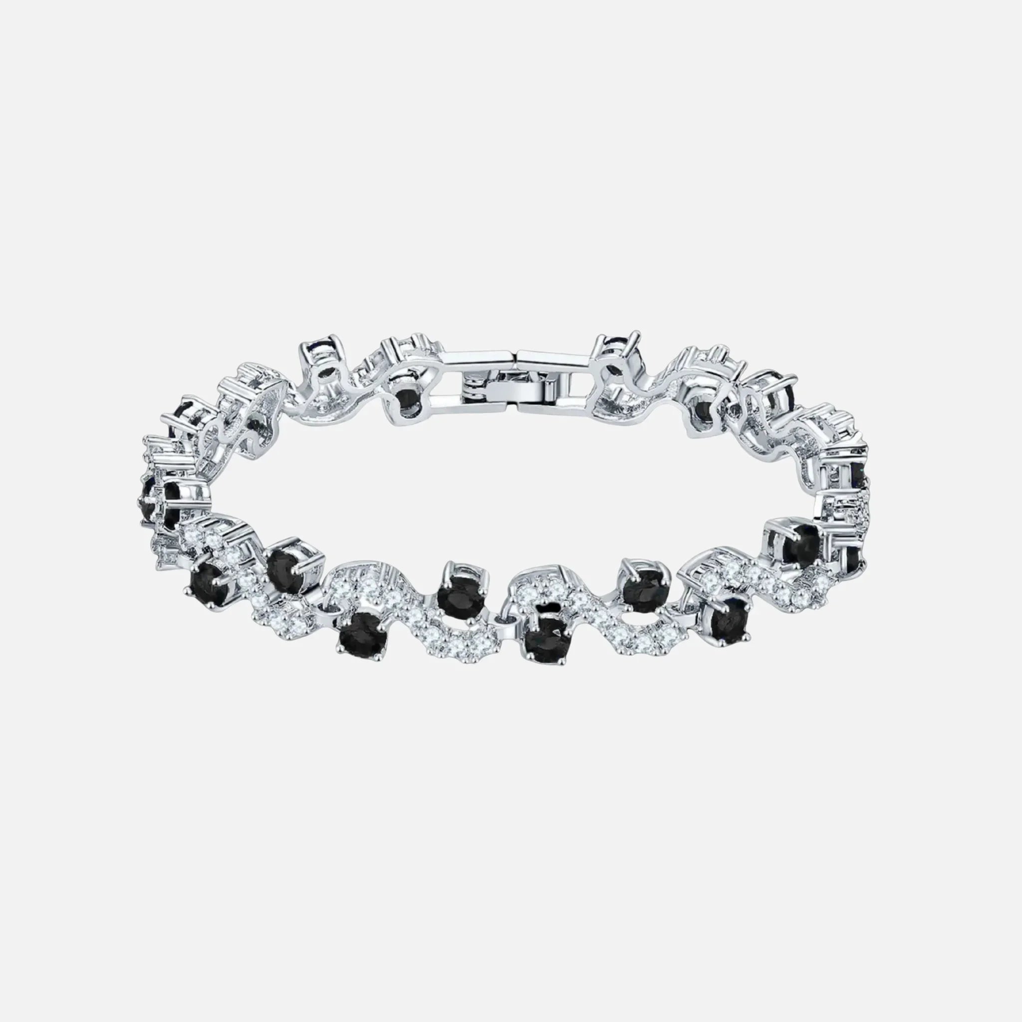 Midnight Arctic Wave Bracelet - Silver
