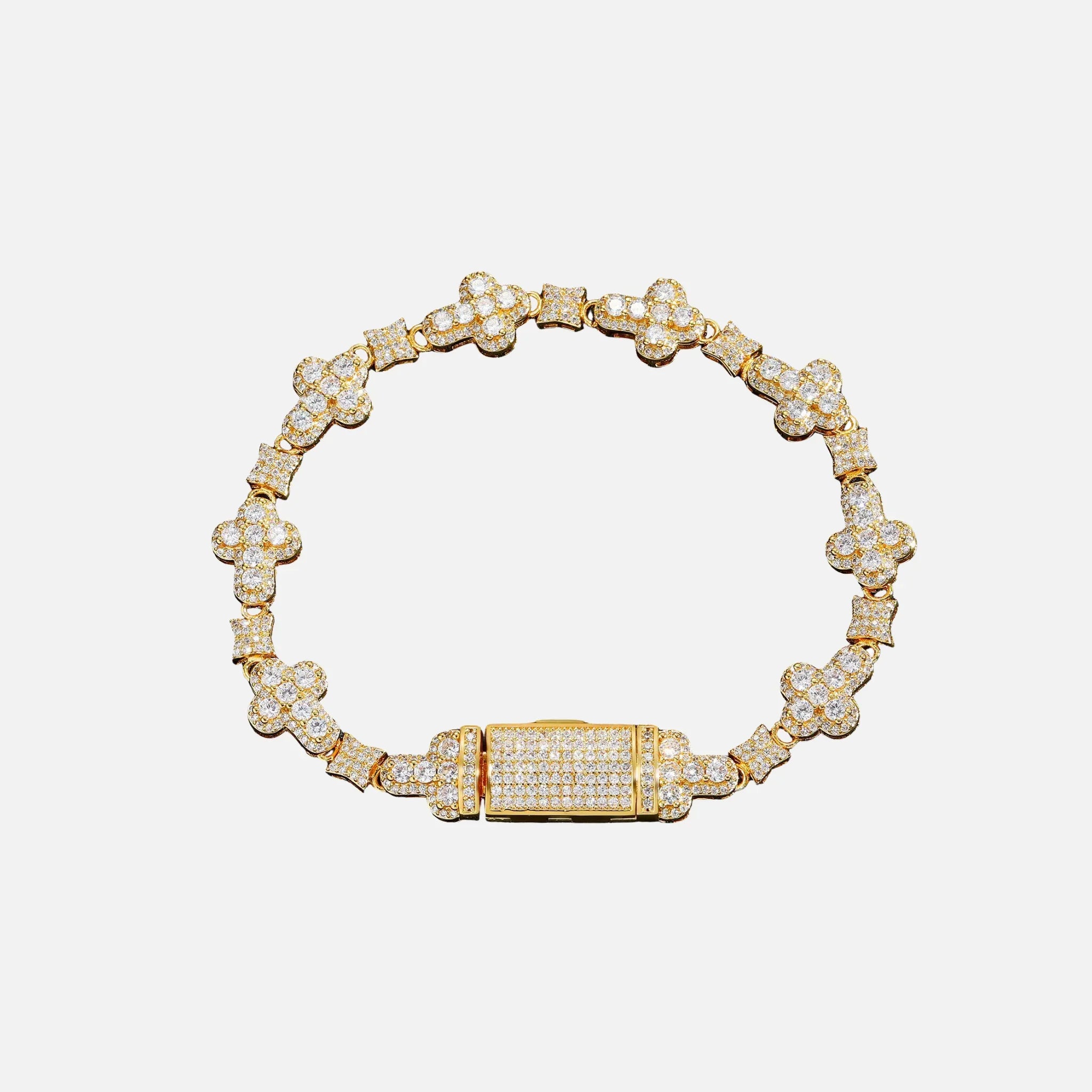Clover Crystal Bracelet - Gold
