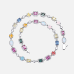 Mixed Gemstone Necklace - Silver